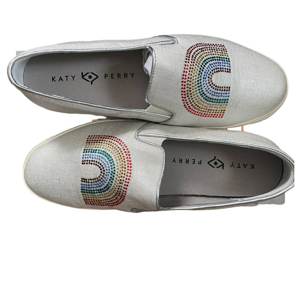 Katy Perry-The Kerry-Slip On Rainbow Sneaker-Size 9-New In Box-Canvas-Rainbow - Picture 1 of 9